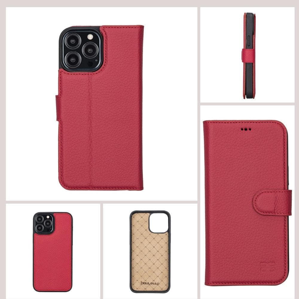 Magic iPhone 13 Detachable Genuine Colorful Leather Wallet Case
