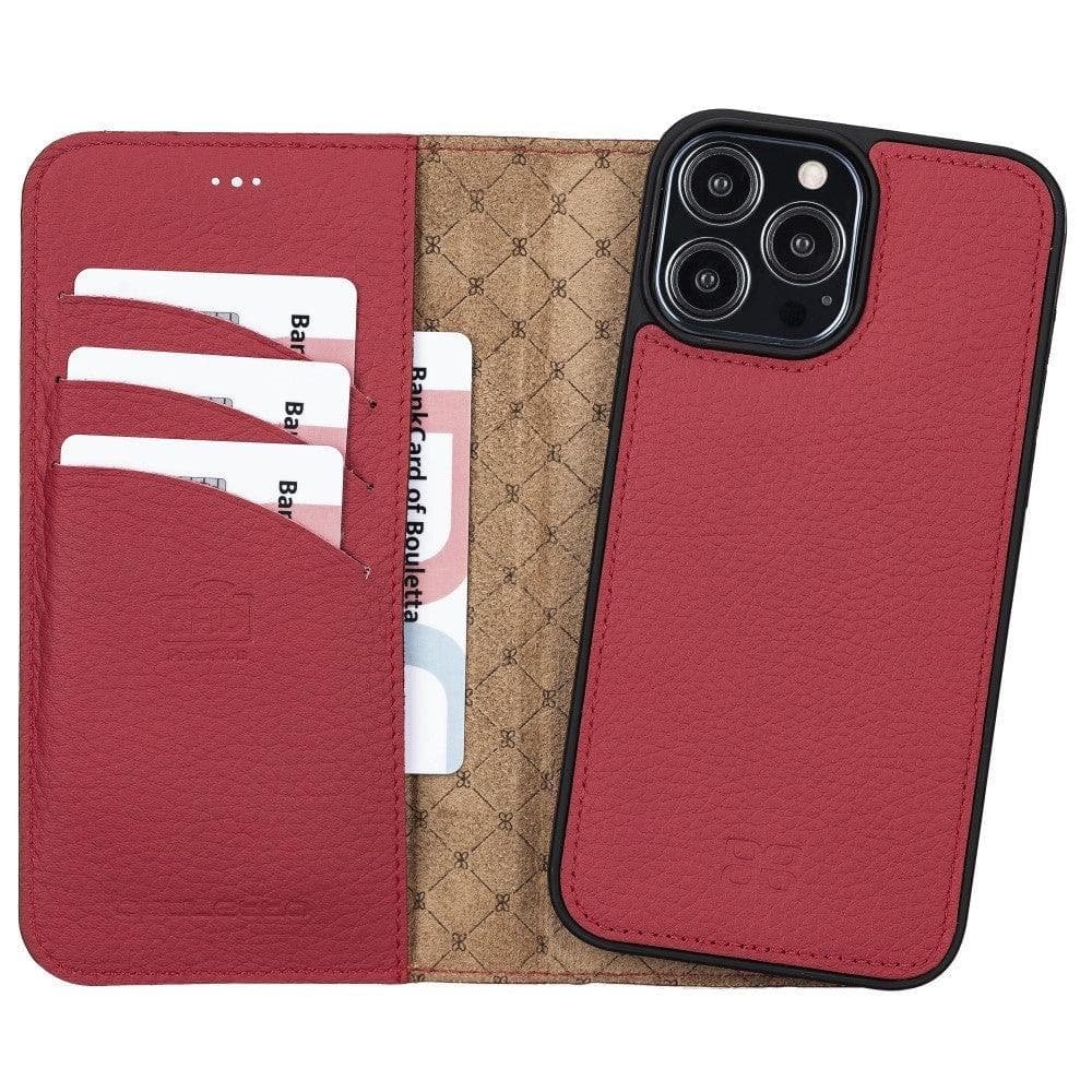 Magic iPhone 13 Detachable Genuine Colorful Leather Wallet Case