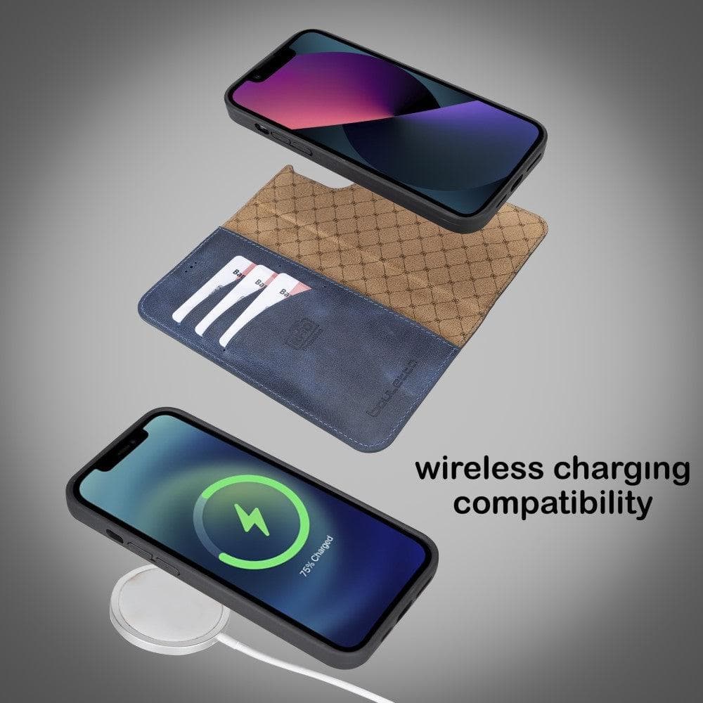 Magic iPhone 13 Detachable Genuine Colorful Leather Wallet Case