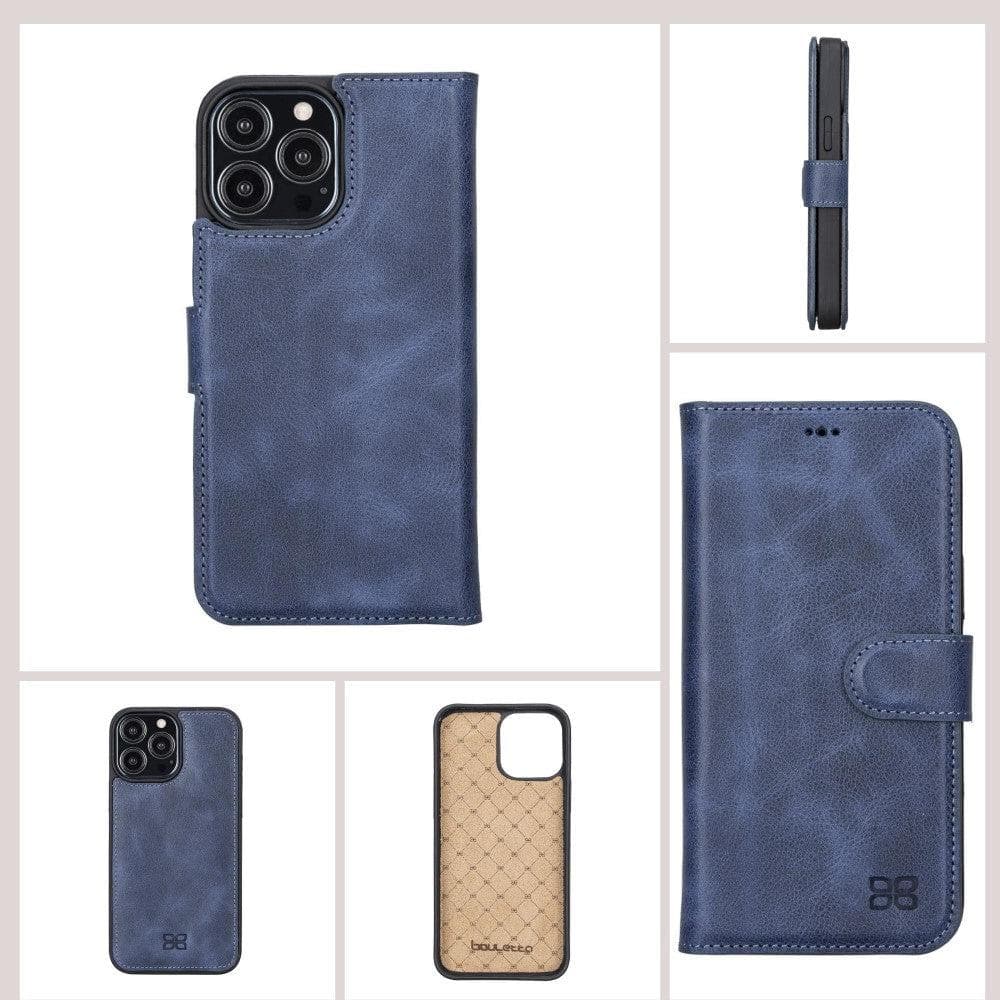 Magic iPhone 13 Detachable Genuine Colorful Leather Wallet Case