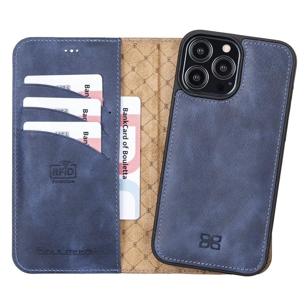 Magic iPhone 13 Detachable Genuine Colorful Leather Wallet Case