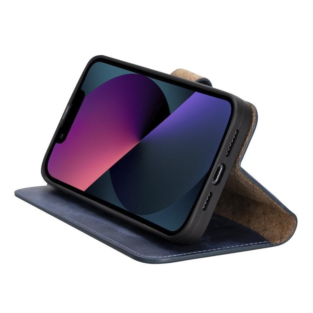 Magic iPhone 13 Detachable Genuine Colorful Leather Wallet Case
