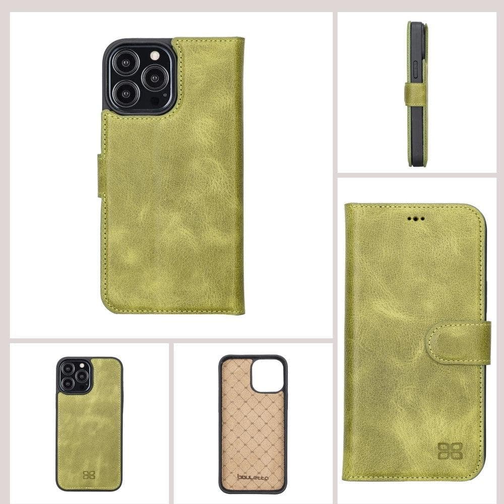 Magic iPhone 13 Detachable Genuine Colorful Leather Wallet Case