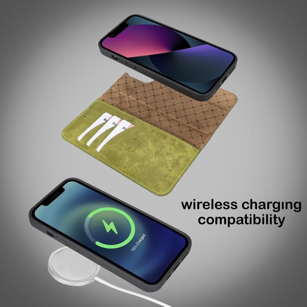 Magic iPhone 13 Pro Detachable Genuine Colorful Leather Wallet Case