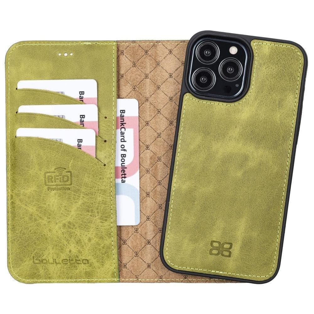 Magic iPhone 13 Detachable Genuine Colorful Leather Wallet Case