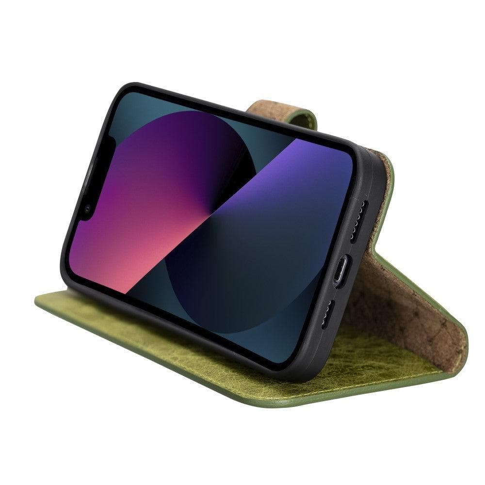Magic iPhone 13 Detachable Genuine Colorful Leather Wallet Case