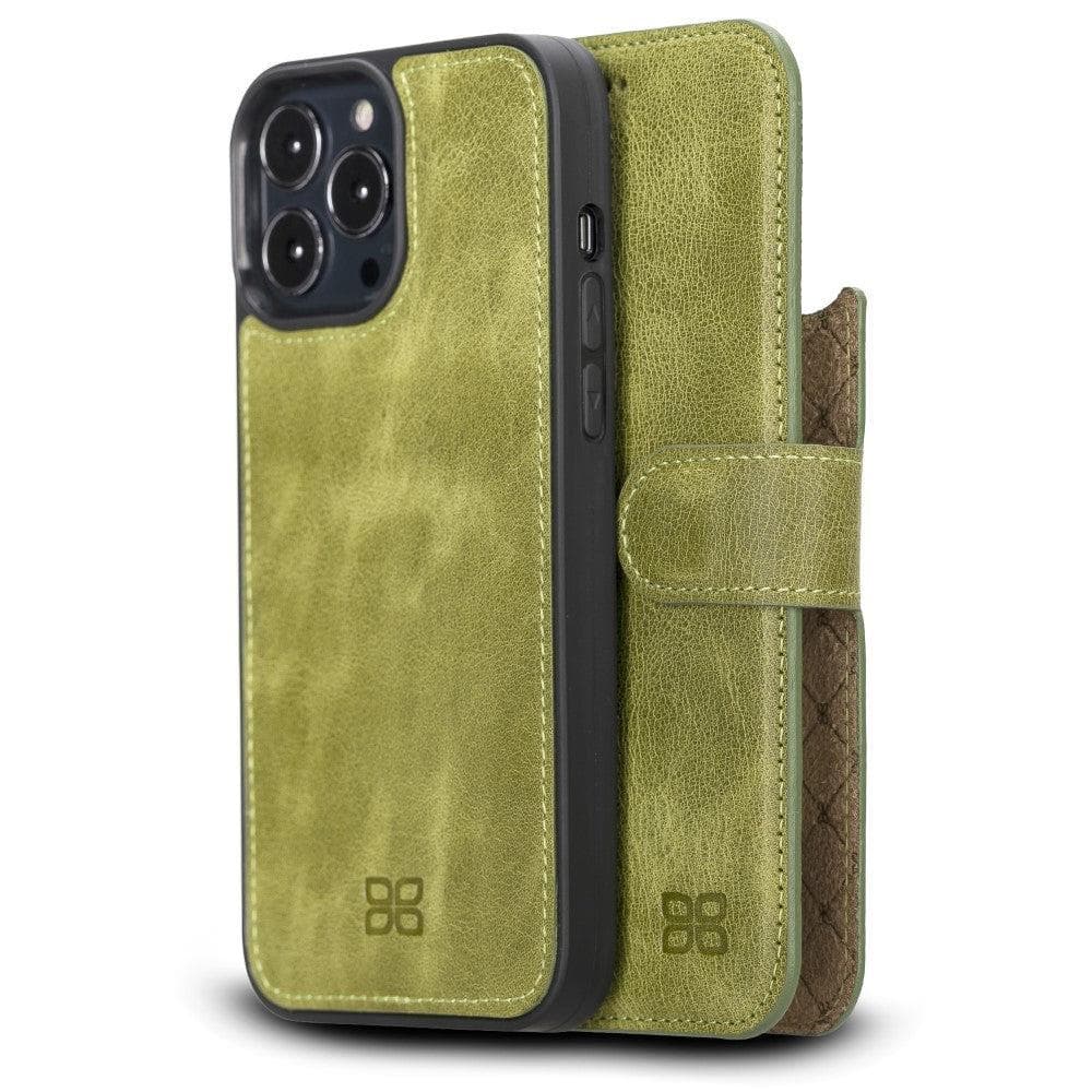 Magic iPhone 13 Detachable Genuine Colorful Leather Wallet Case