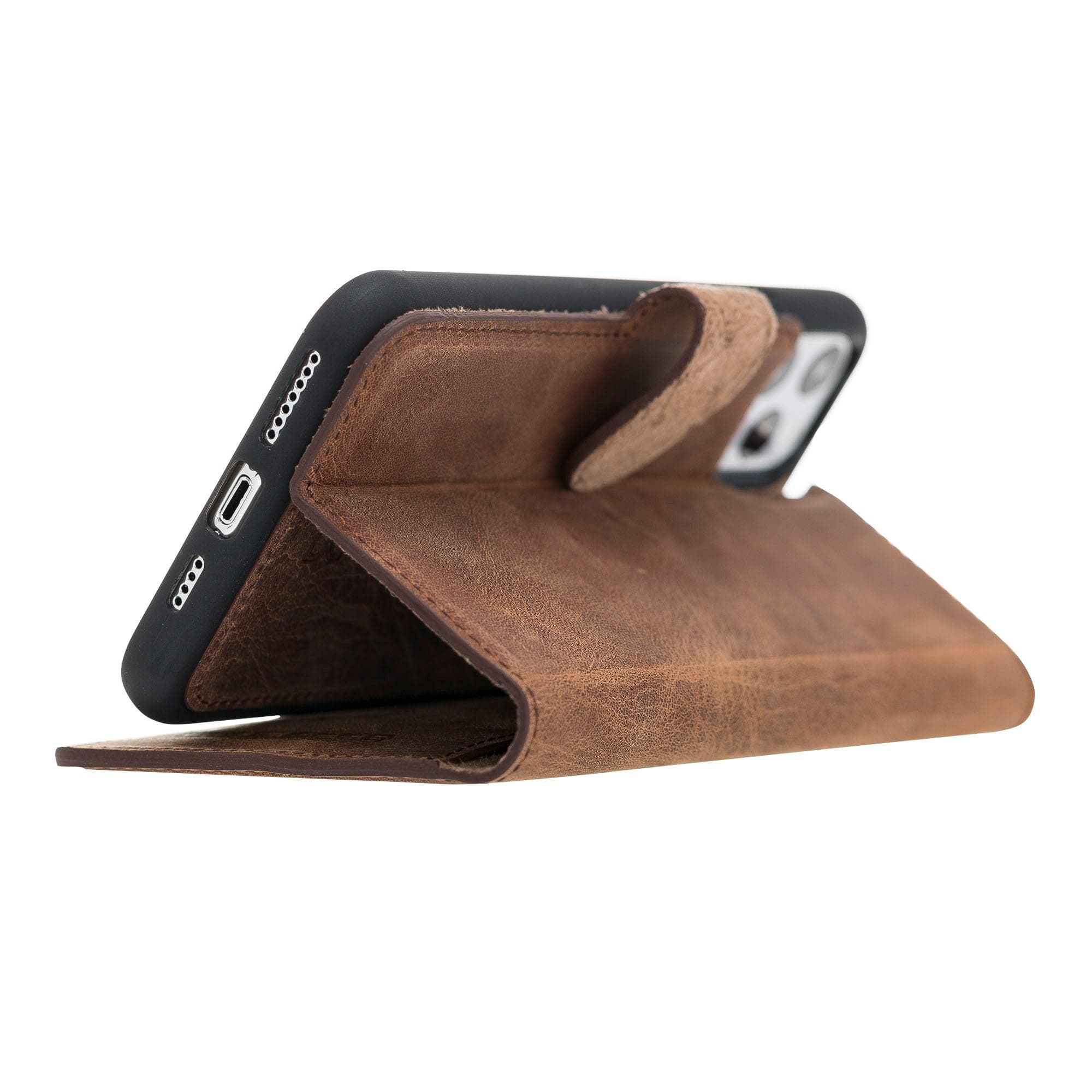 Magic iPhone 11 Pro Genuine Leather Detachable Wallet Case