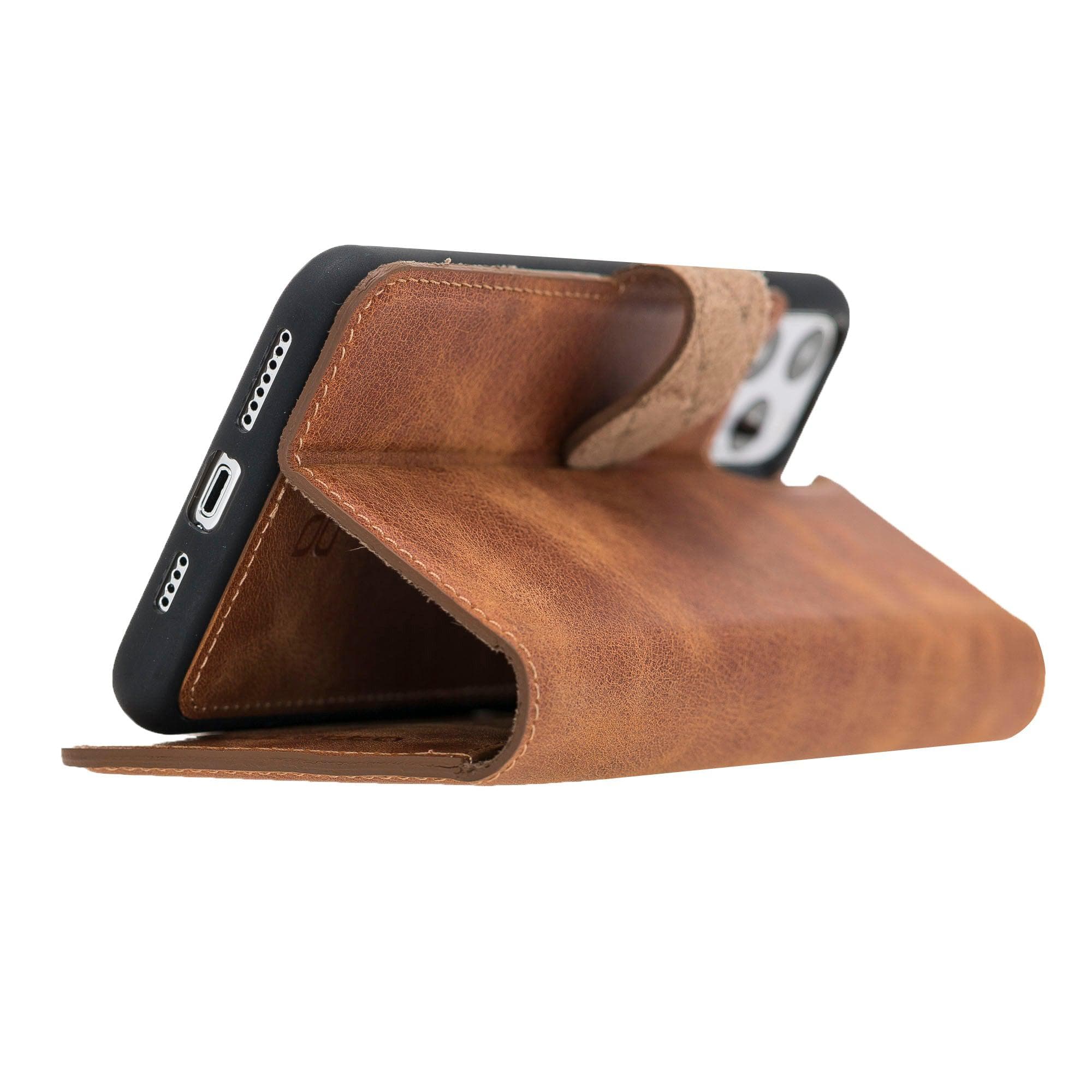Magic iPhone 11 Pro Genuine Leather Detachable Wallet Case