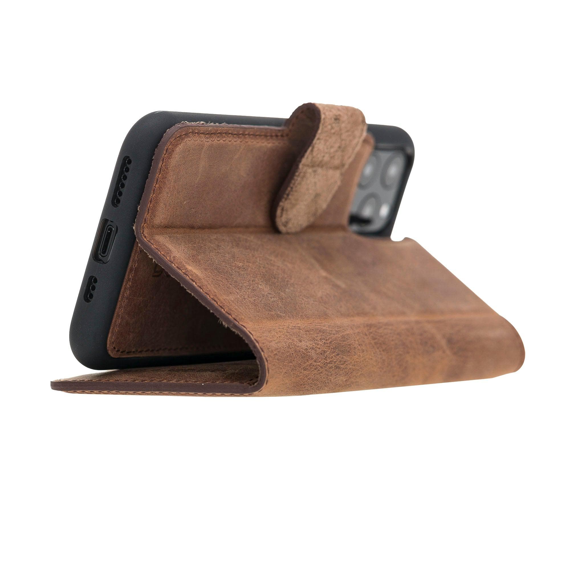 Magic iPhone 11 Pro Genuine Leather Detachable Wallet Case