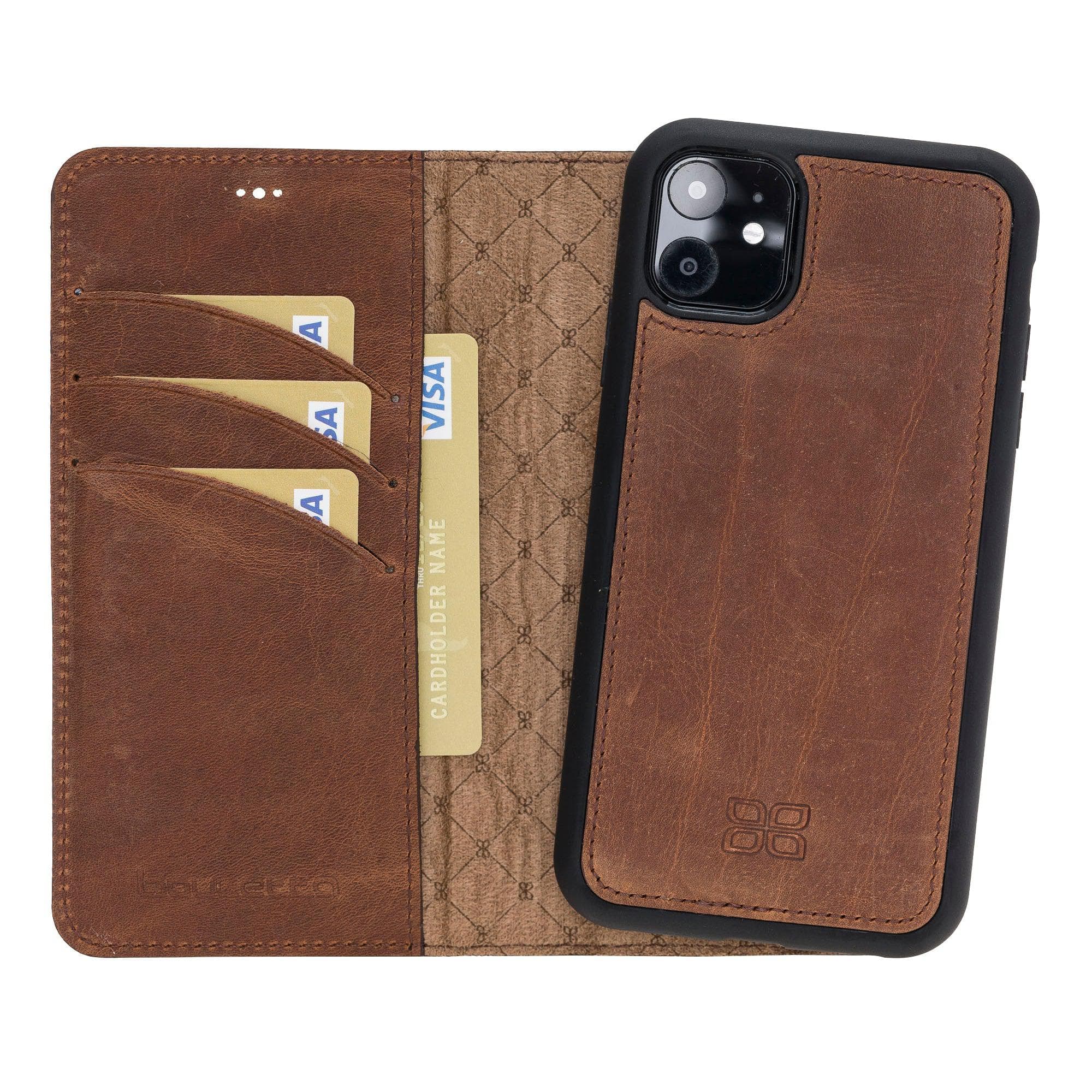 Magic iPhone 11 Pro Genuine Leather Detachable Wallet Case