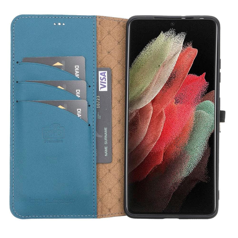 Magic Samsung Galaxy S21 Plus Detachable Genuine Leather Wallet Case