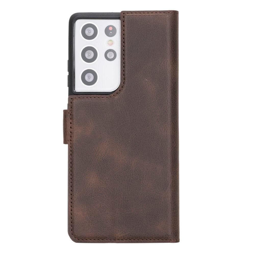 Magic Samsung Galaxy S21 Detachable Genuine Leather Wallet Case