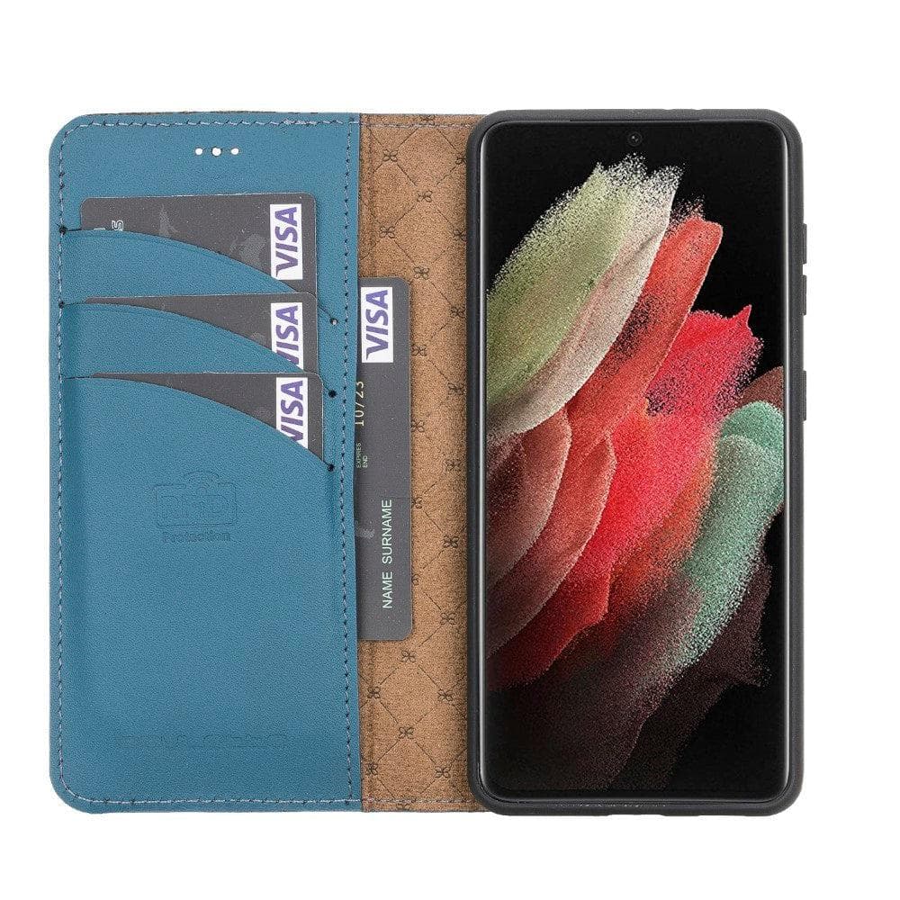 Magic Samsung Galaxy S21 Detachable Genuine Leather Wallet Case