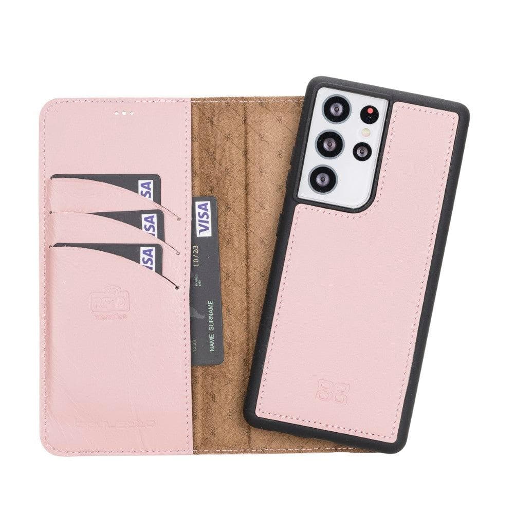 Magic Samsung Galaxy S21 Plus Detachable Genuine Leather Wallet Case