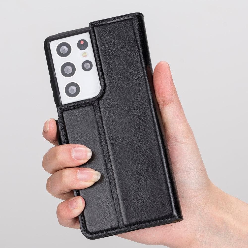 Magic Samsung Galaxy S21 Plus Detachable Genuine Leather Wallet Case