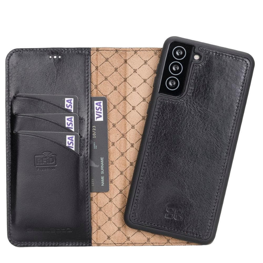 Magic Samsung Galaxy S21 Detachable Genuine Leather Wallet Case