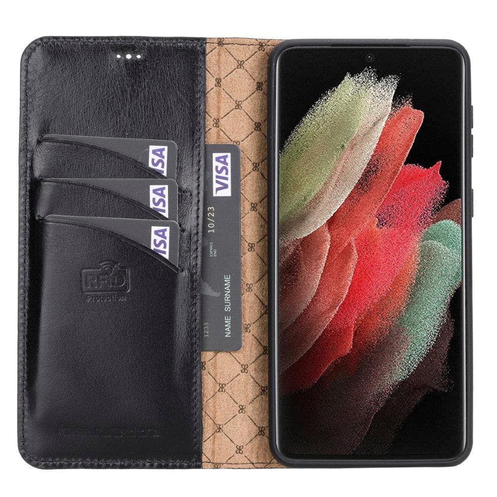 Magic Samsung Galaxy S21 Plus Detachable Genuine Leather Wallet Case