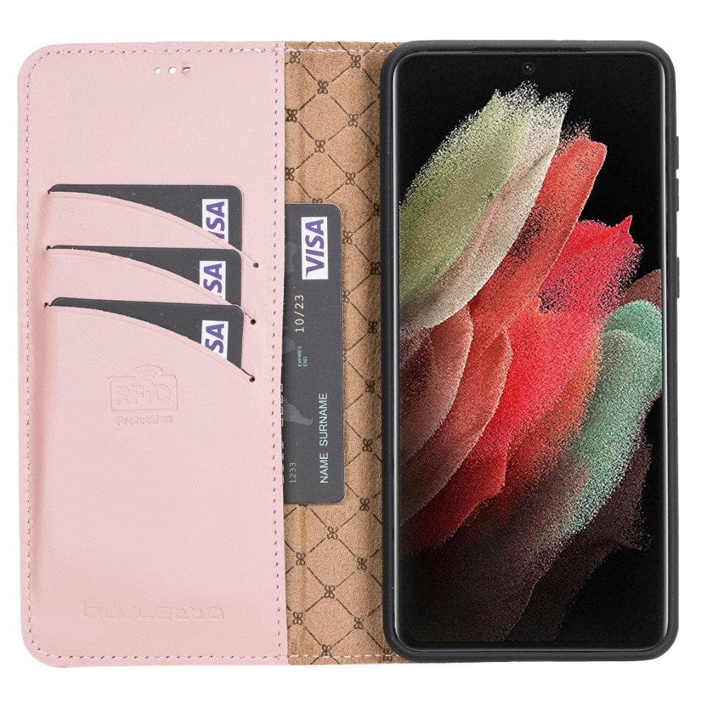 Magic Samsung Galaxy S21 Detachable Genuine Leather Wallet Case