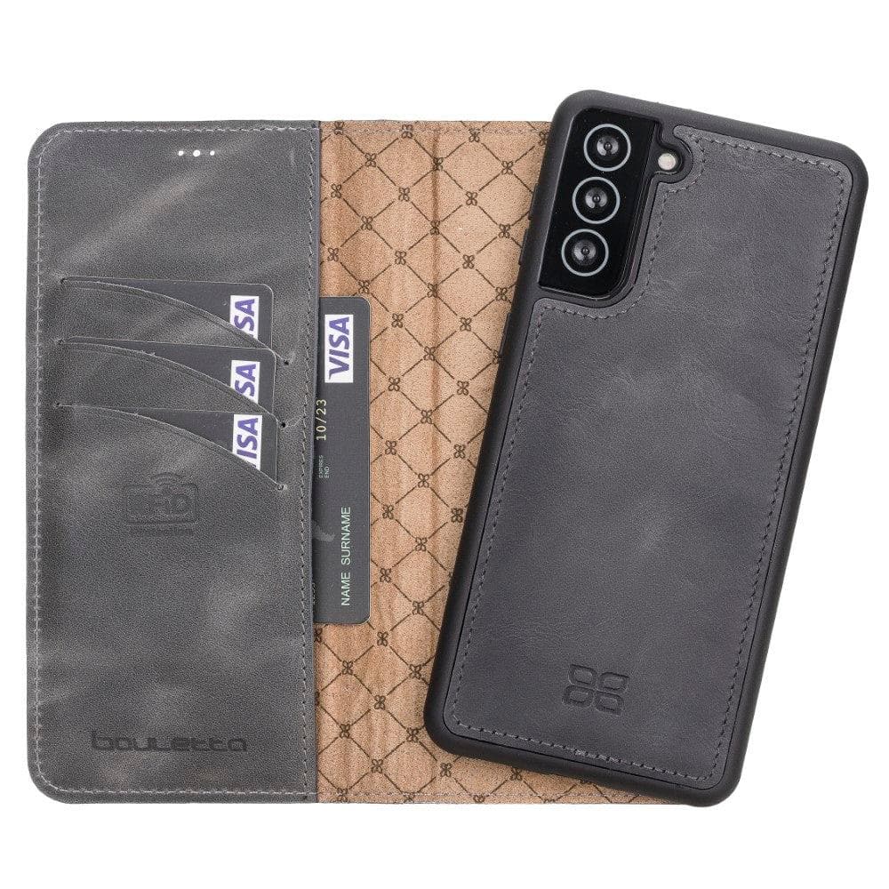 Magic Samsung Galaxy S21 Plus Detachable Genuine Leather Wallet Case