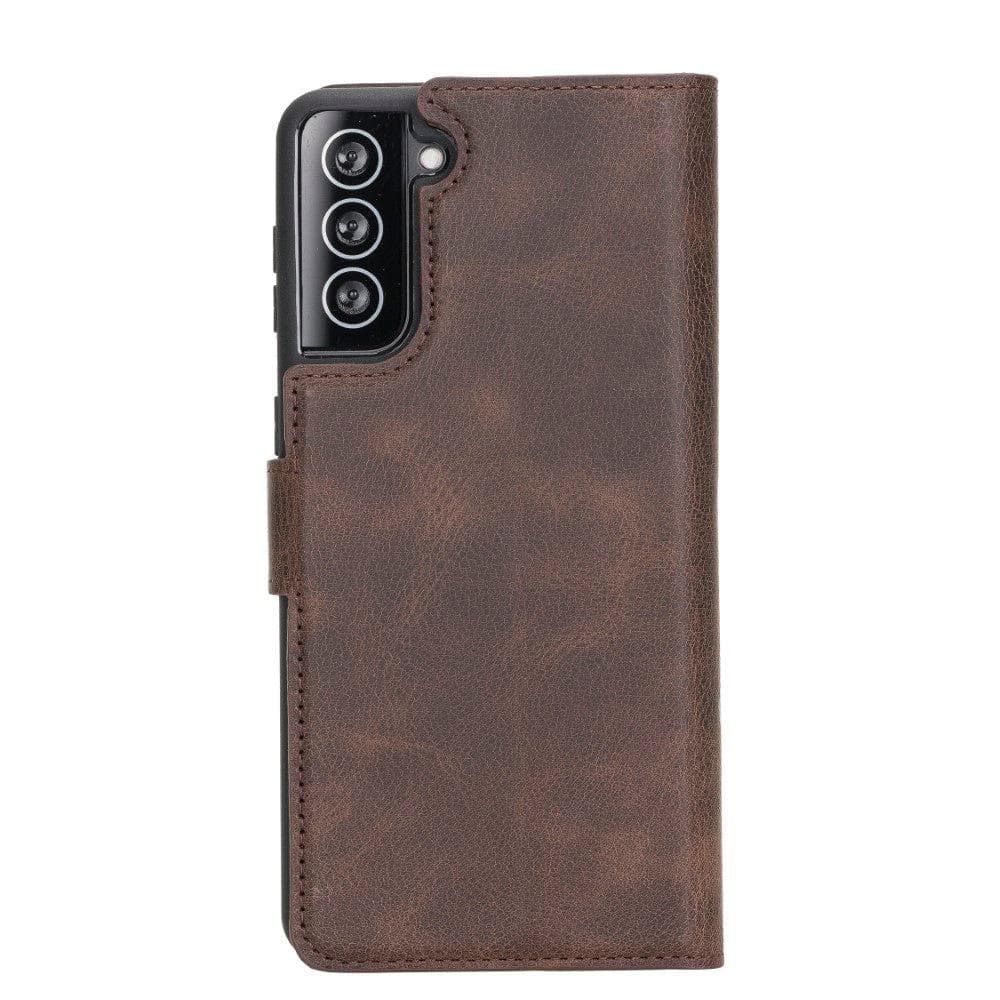 Magic Samsung Galaxy S21 Plus Detachable Genuine Leather Wallet Case