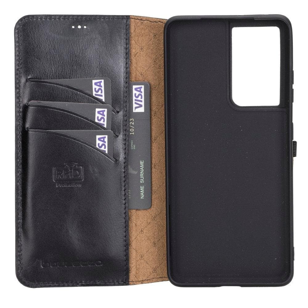 Wallet Case Samsung Galaxy S21 Ultra Genuine Leather Folio Case