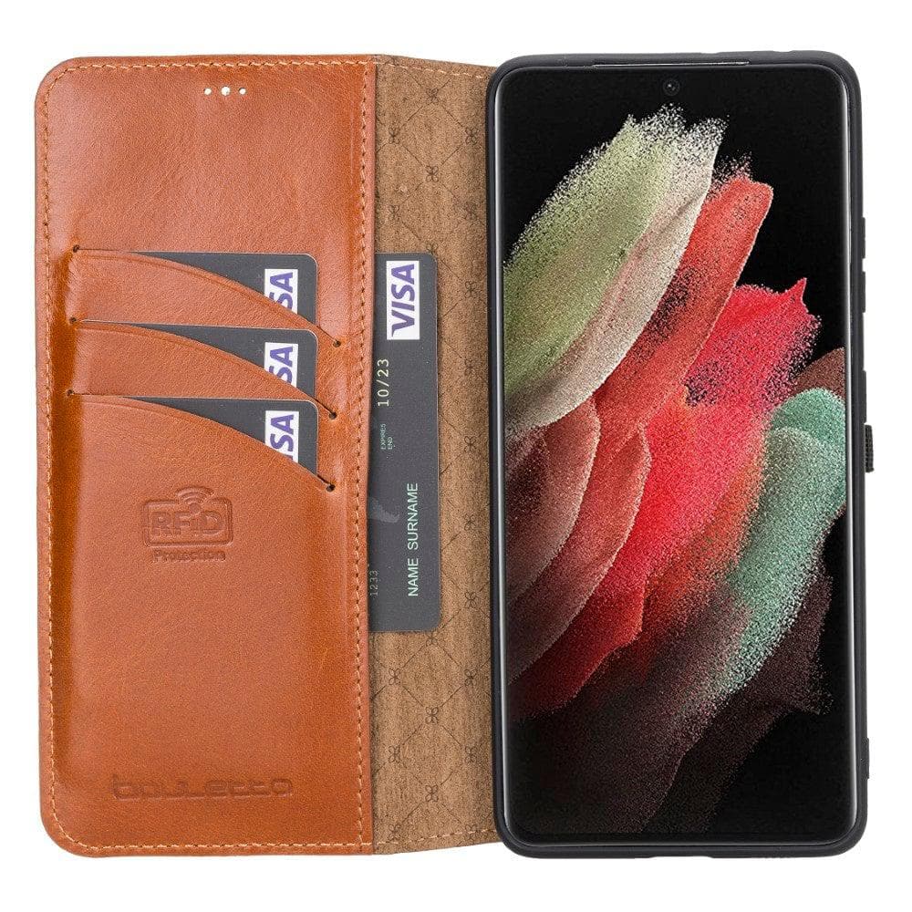 Wallet Case Samsung Galaxy S21 Ultra Genuine Leather Folio Case