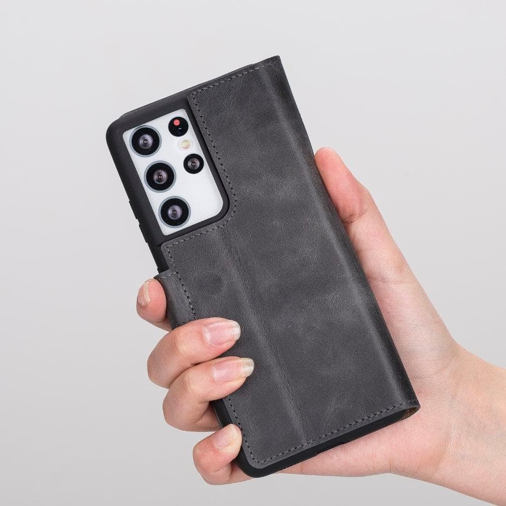 Wallet Case Samsung Galaxy S21 Ultra Genuine Leather Folio Case