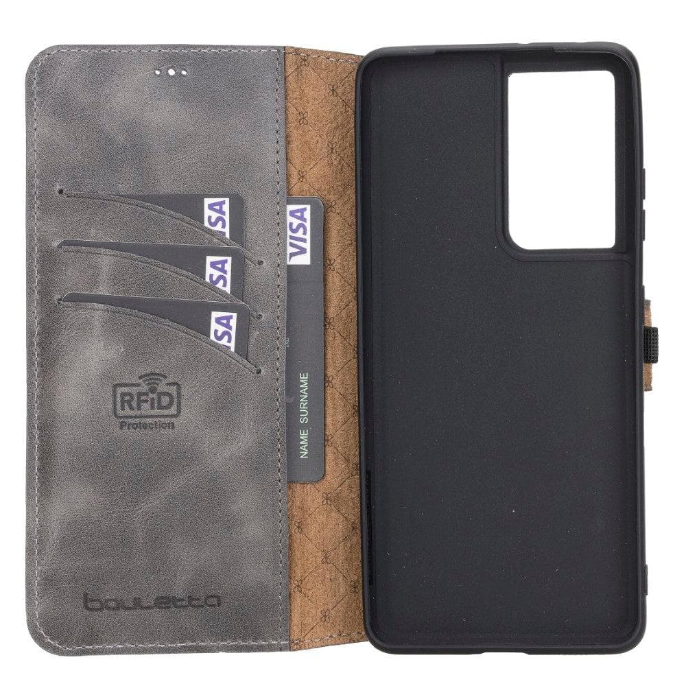 Wallet Case Samsung Galaxy S21 Ultra Genuine Leather Folio Case