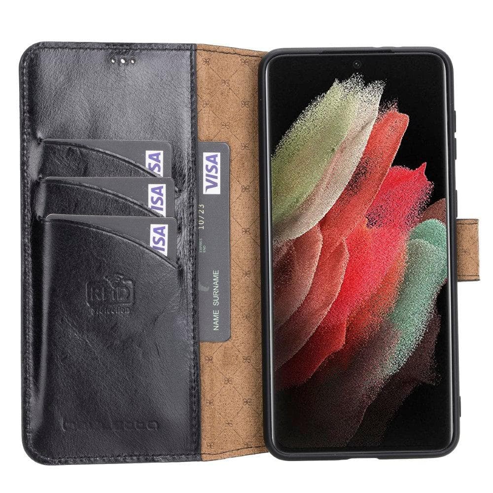 Wallet Case Samsung Galaxy S21 Ultra Genuine Leather Folio Case