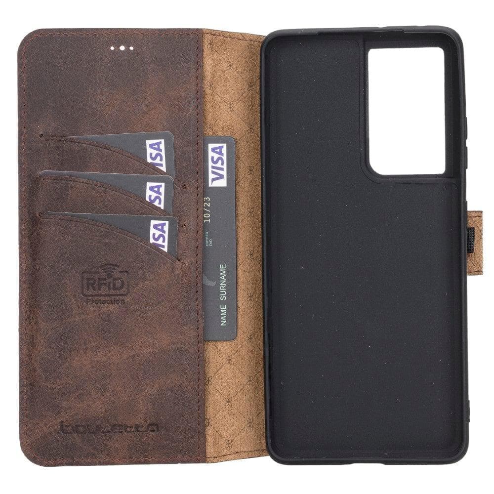 Wallet Case Samsung Galaxy S21 Ultra Genuine Leather Folio Case