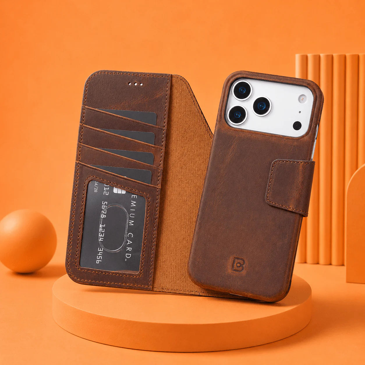 Elite Magic iPhone 17 Pro Max Detachable Leather Wallet Case