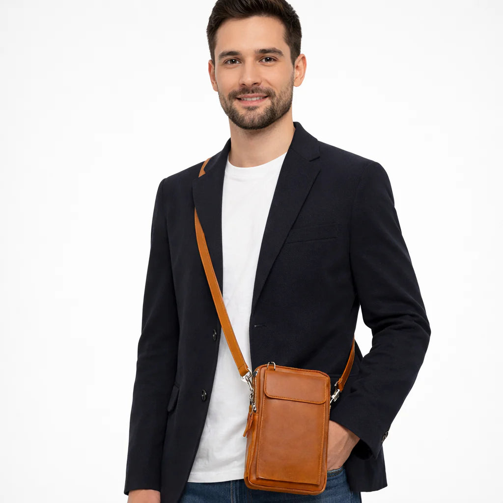 Nino Genuine Leather Crossbody Bag