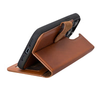 Magic Magnetic Detachable Leather Wallet Case with RFID for iPhone 15 Plus (6.7") - EFFECT TAN