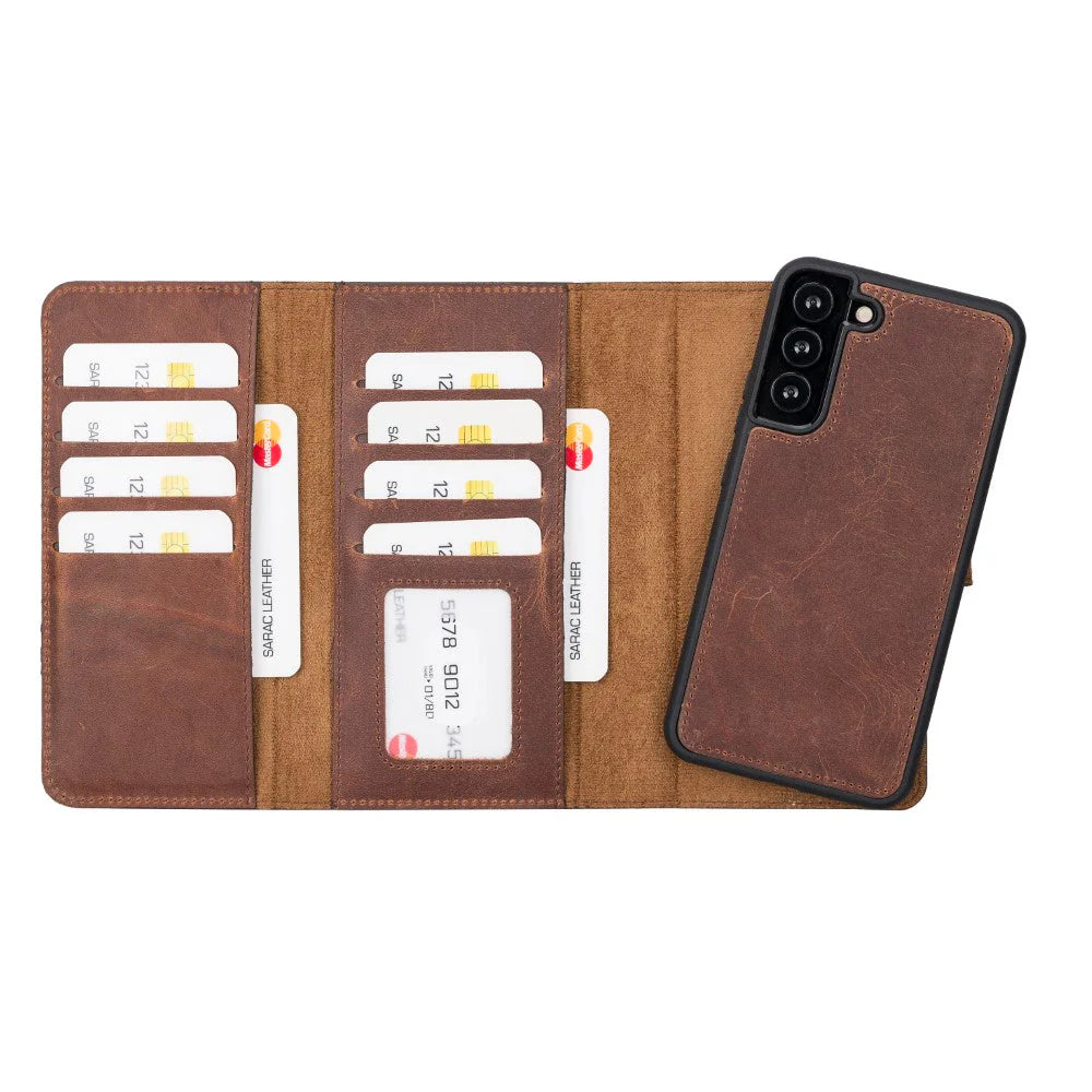 Santa Samsung Galaxy S22 Plus Genuine Leather Detachable Wallet Case