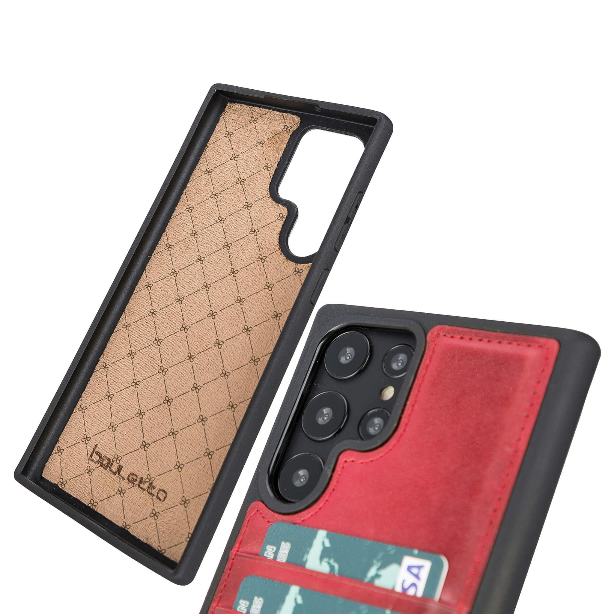 Flex Cover Genuine Leather Samsung Galaxy S23 Ultra Case with Card Holder