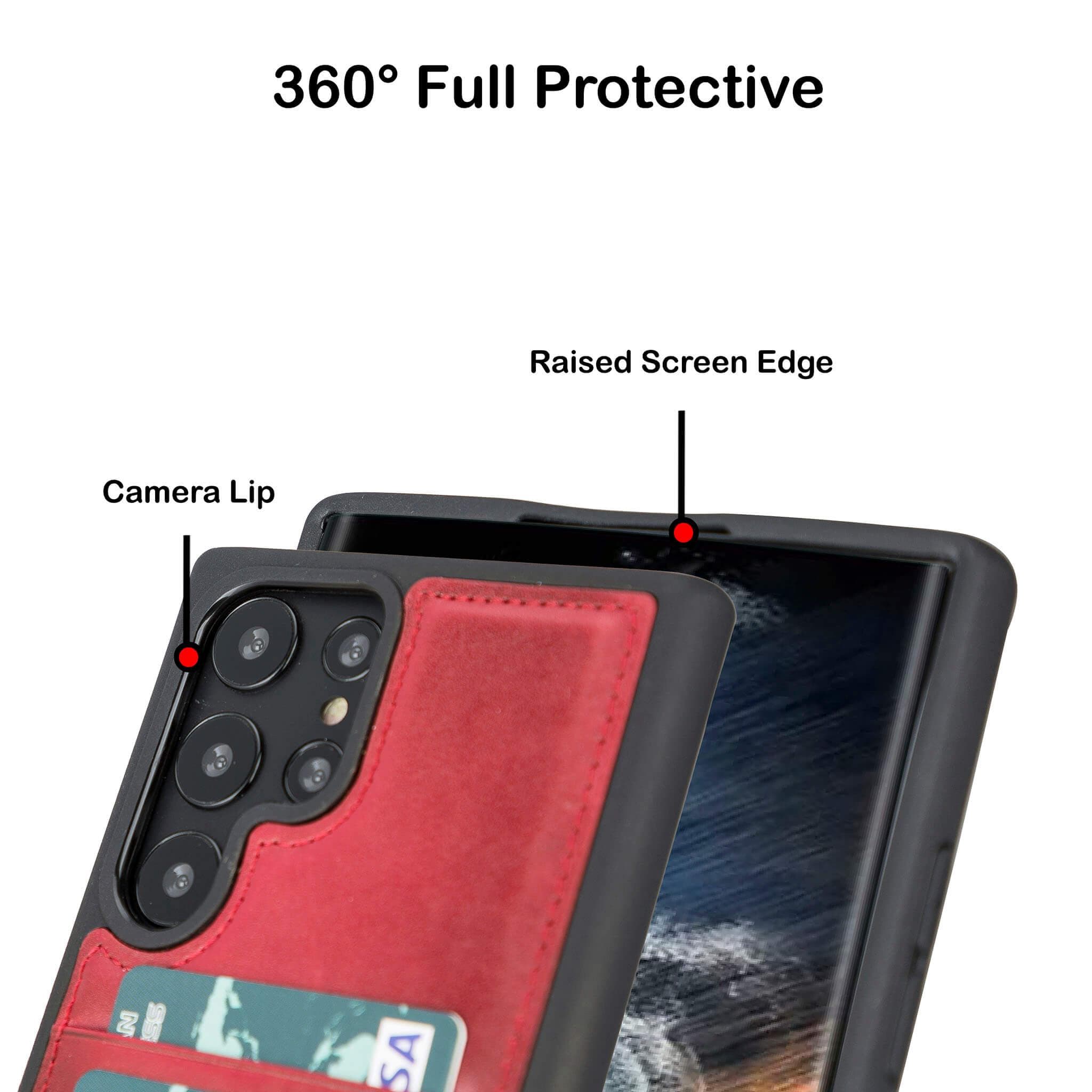 Flex Cover Genuine Leather Samsung Galaxy S23 Plus Case with Card Holder