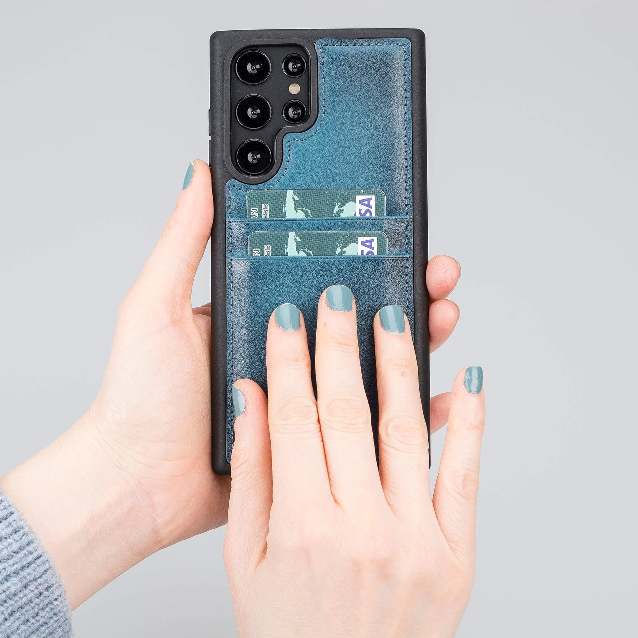 Flex Cover Genuine Leather Samsung Galaxy S23 Ultra Case with Card Holder