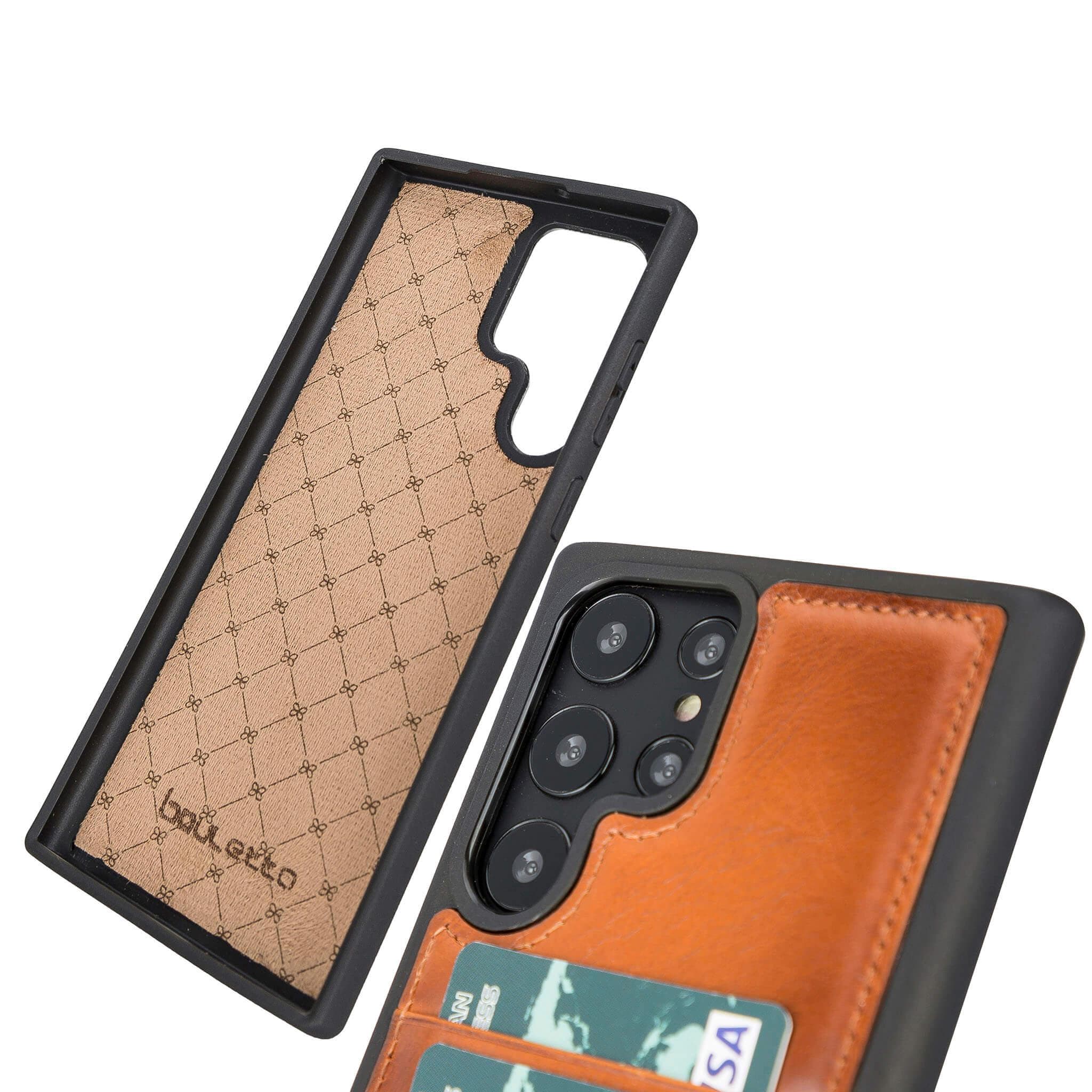 Flex Cover Genuine Leather Samsung Galaxy S23 Plus Case with Card Holder