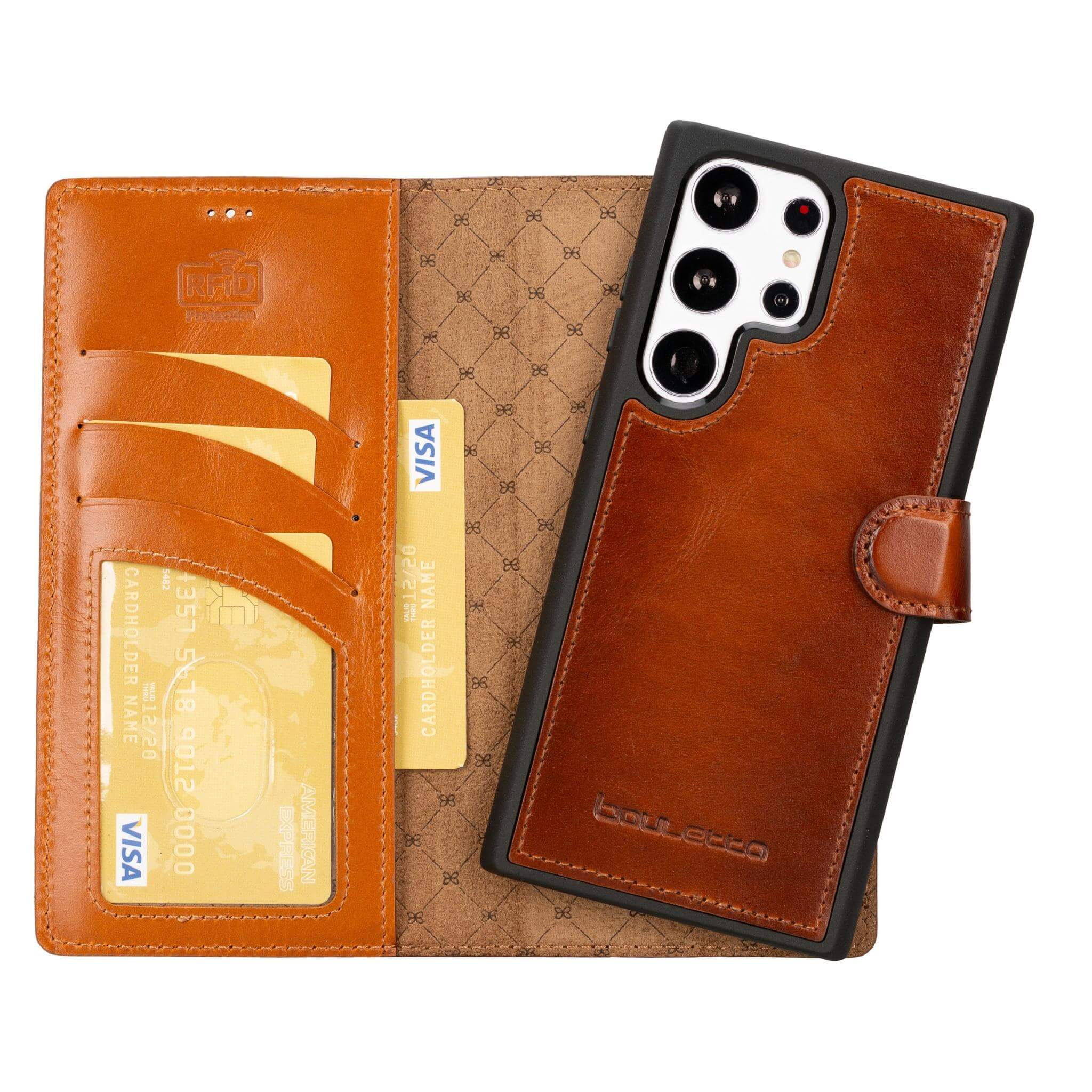 Magic Samsung Galaxy S23 Plus Detachable Genuine Leather Wallet Case