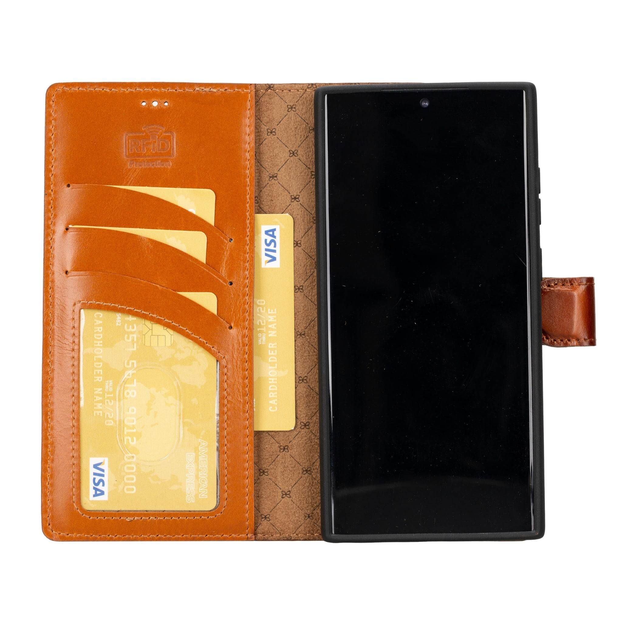 Magic Samsung Galaxy S23 Plus Detachable Genuine Leather Wallet Case