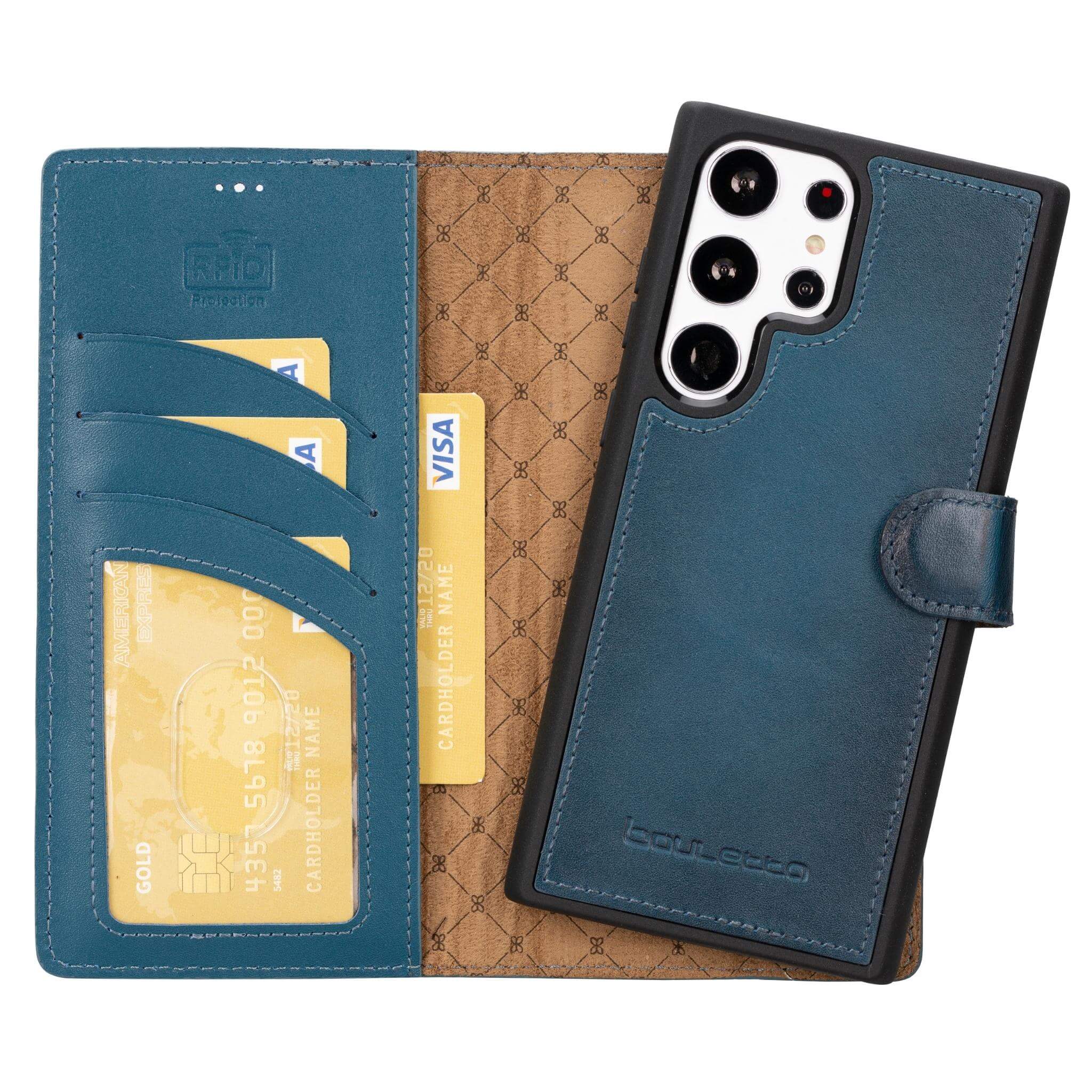Magic Samsung Galaxy S23 Plus Detachable Genuine Leather Wallet Case