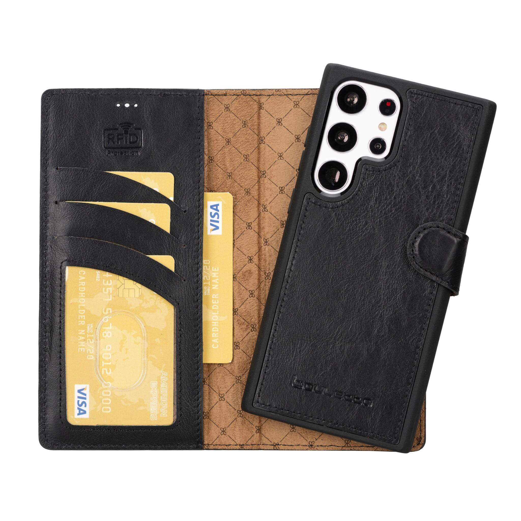 Magic Samsung Galaxy S23 Plus Detachable Genuine Leather Wallet Case