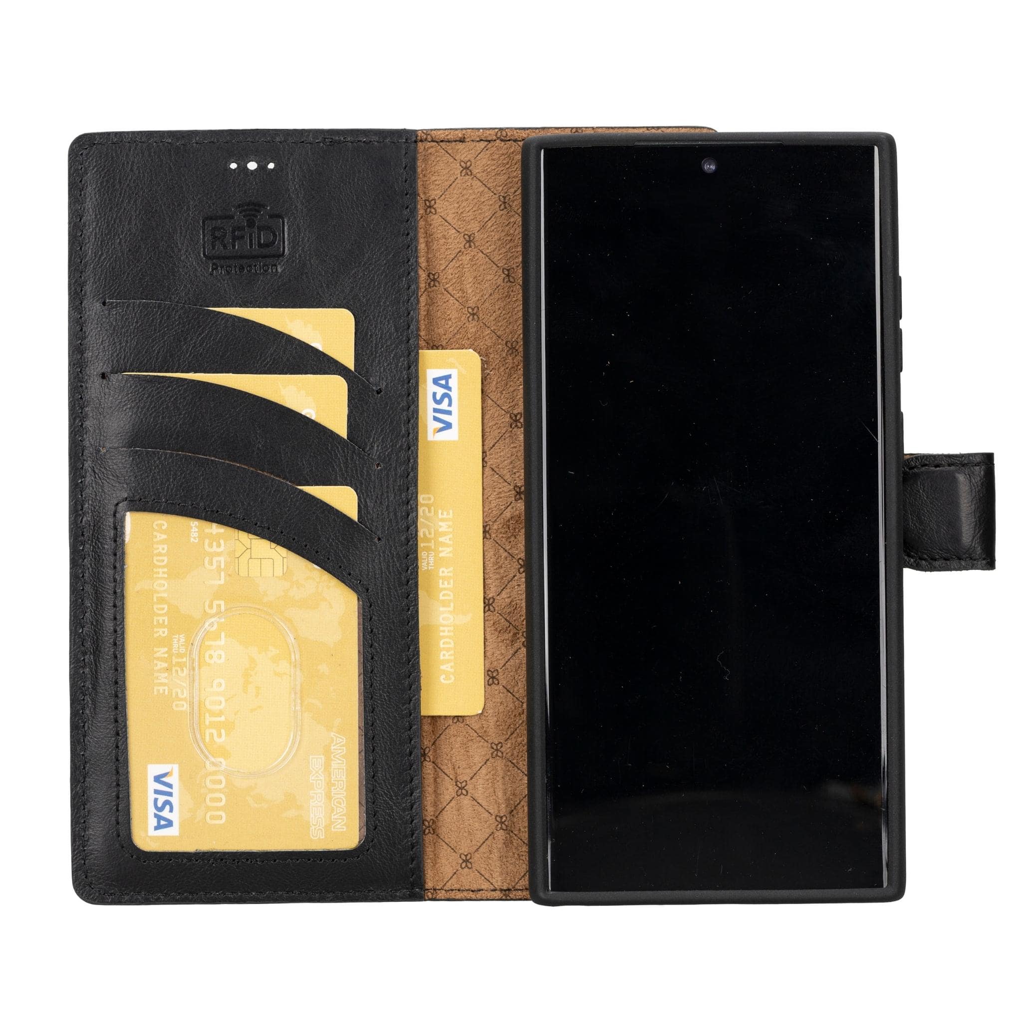 Magic Samsung Galaxy S23 Plus Detachable Genuine Leather Wallet Case