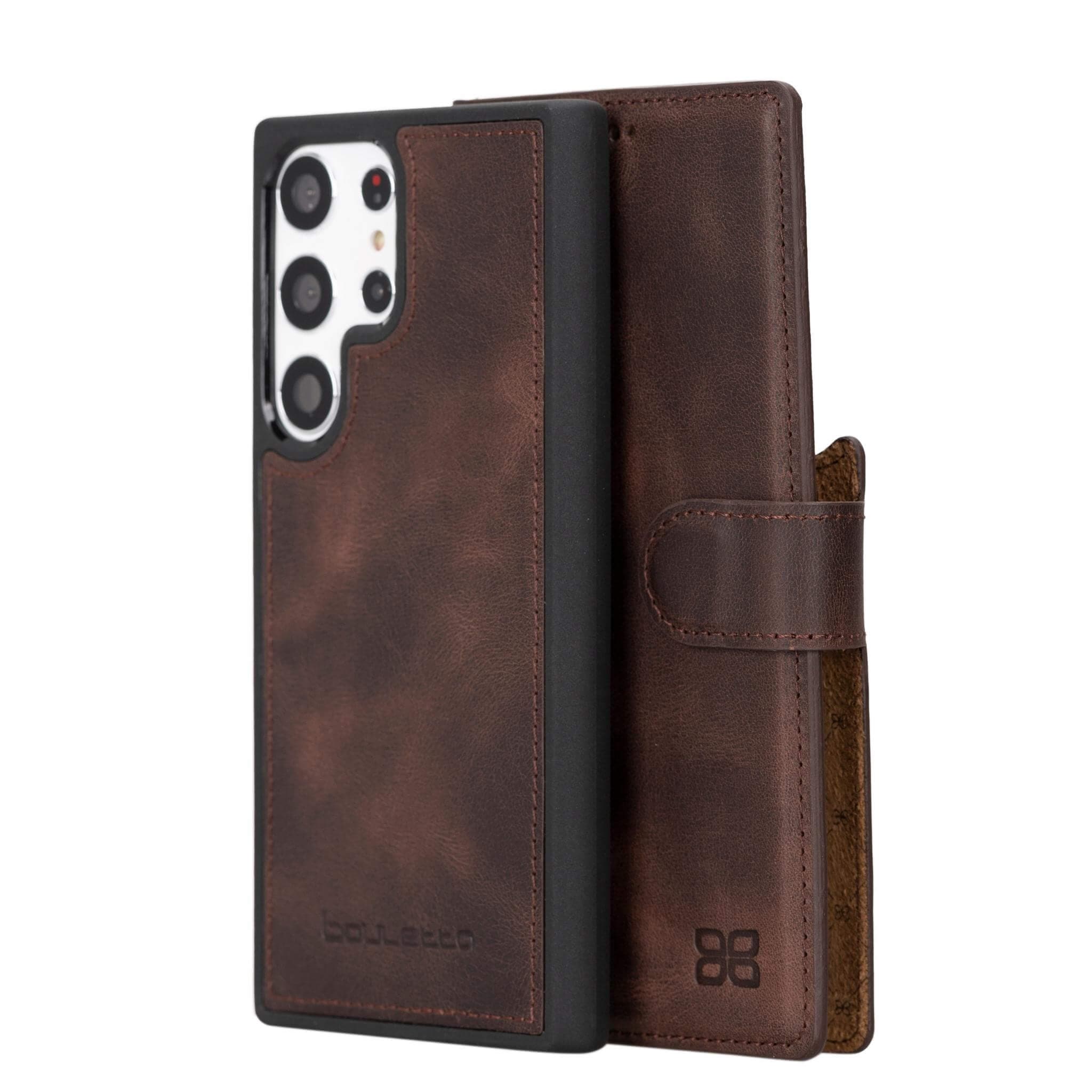 Magic Samsung Galaxy S23 Plus Detachable Genuine Leather Wallet Case