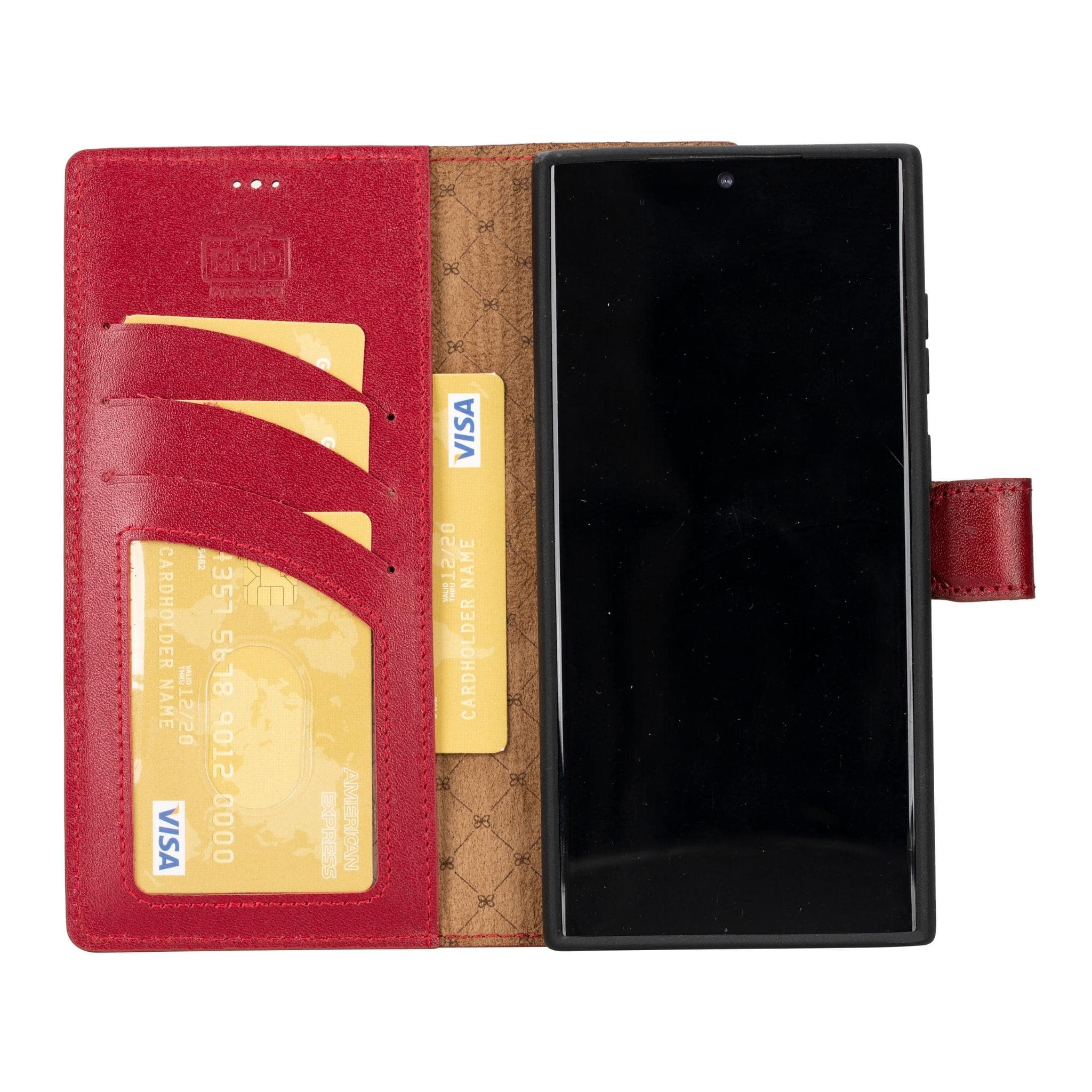 Magic Samsung Galaxy S23 Plus Detachable Genuine Leather Wallet Case