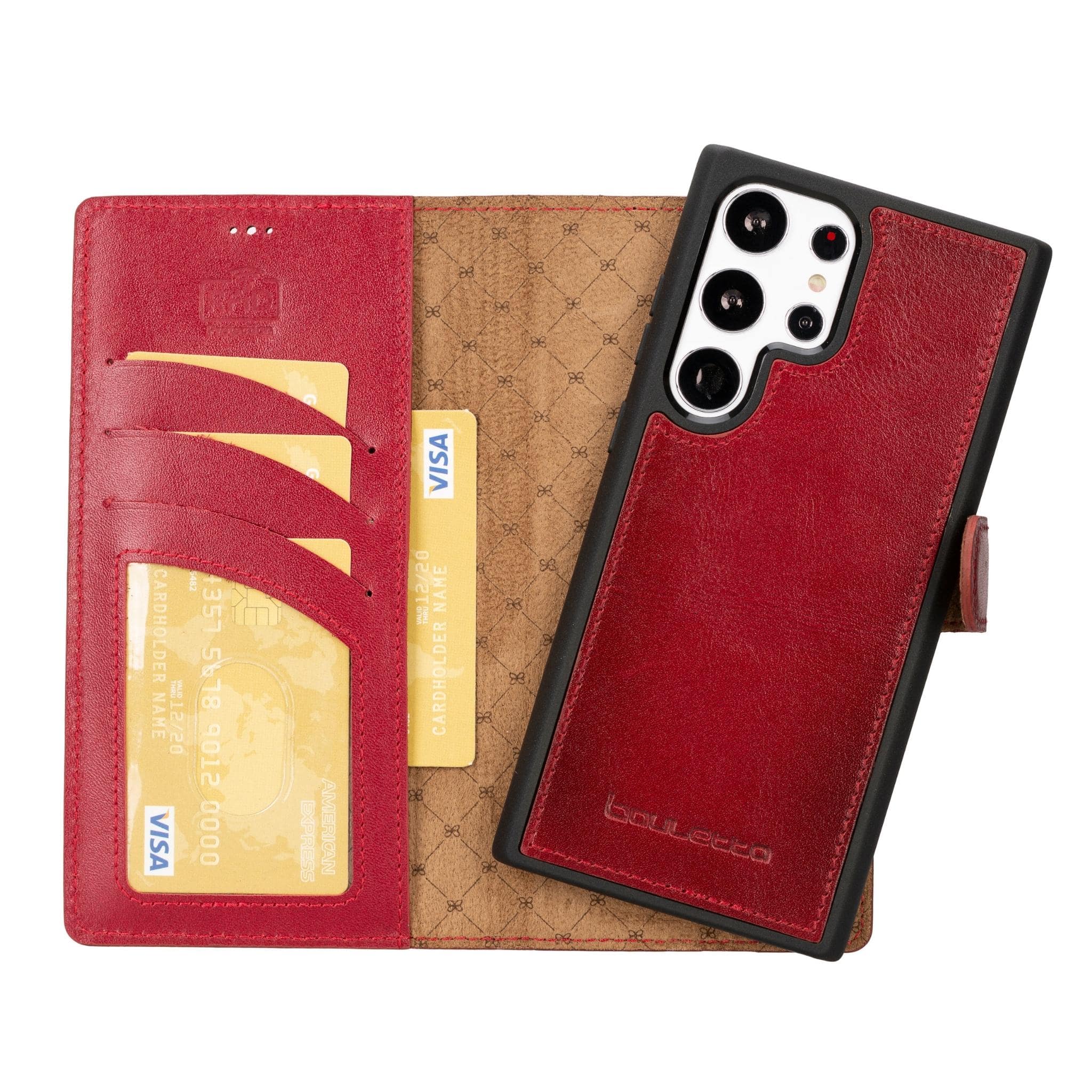 Magic Samsung Galaxy S23 Plus Detachable Genuine Leather Wallet Case