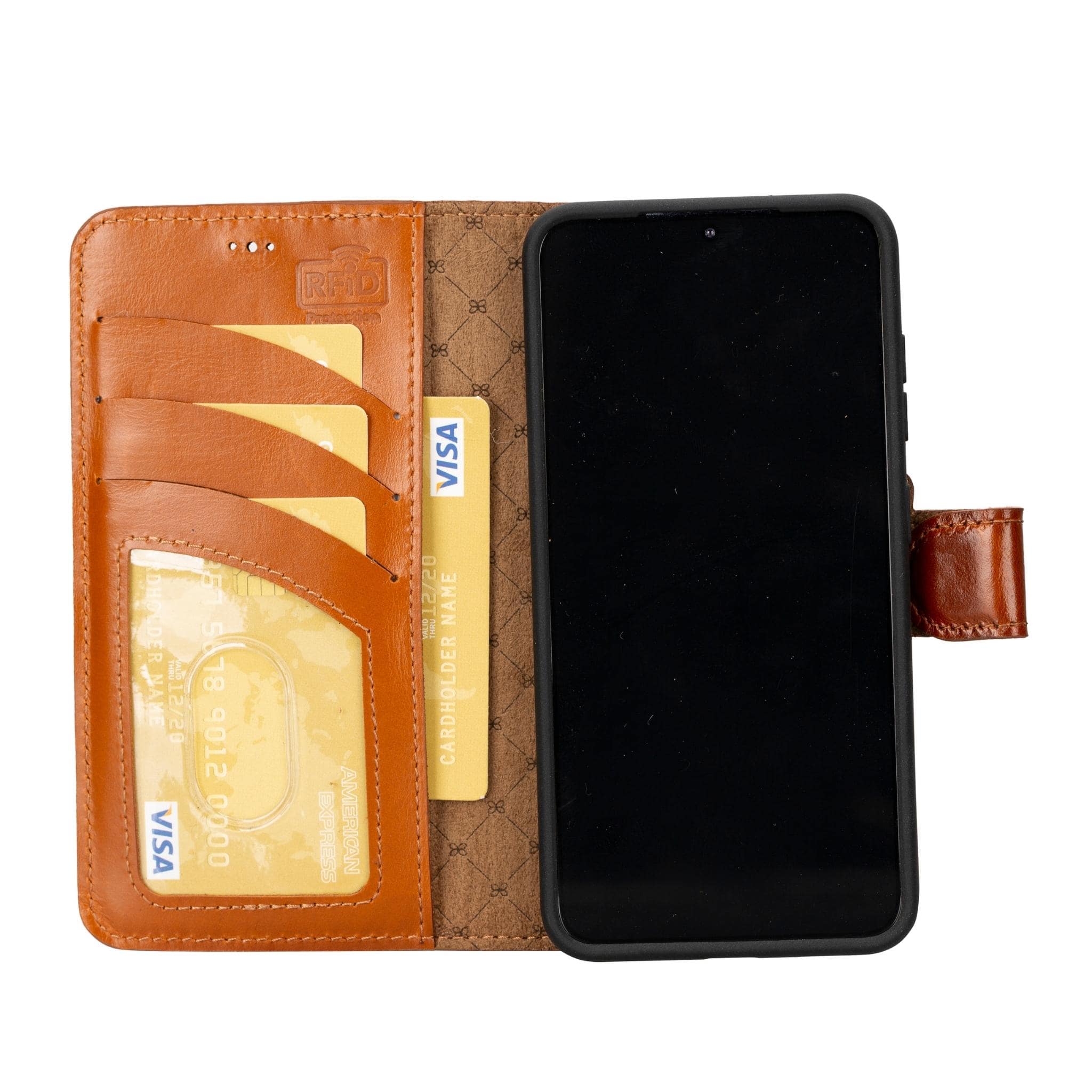 Magic Samsung Galaxy S23 Plus Detachable Genuine Leather Wallet Case