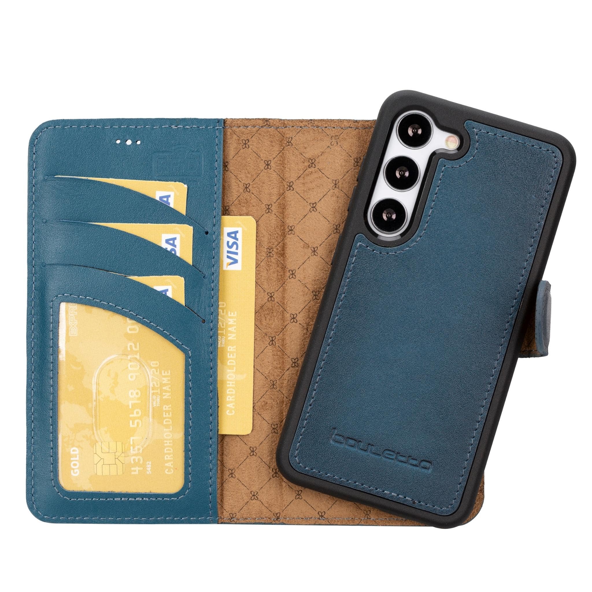 Magic Samsung Galaxy S23 Plus Detachable Genuine Leather Wallet Case
