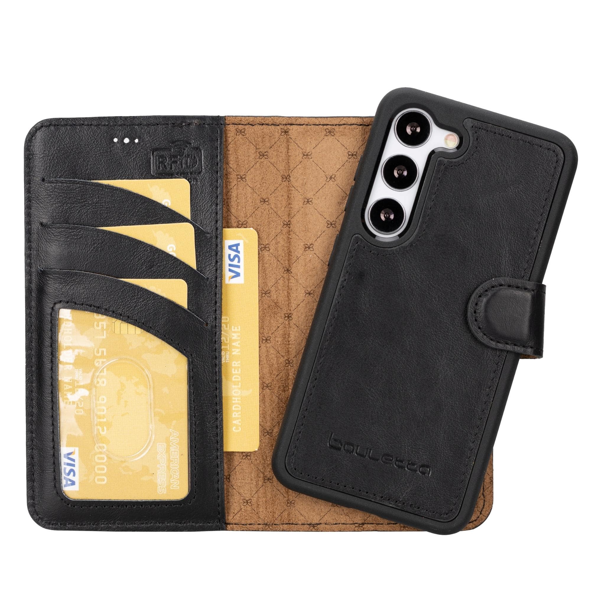 Magic Samsung Galaxy S23 Plus Detachable Genuine Leather Wallet Case